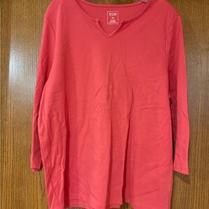 Hastings & Smith Red 3/4 Length Sleeve Top
